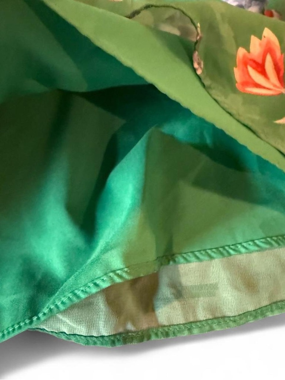 Bar III Green Floral Halter Top with Black Trim - Picture 4 of 4
